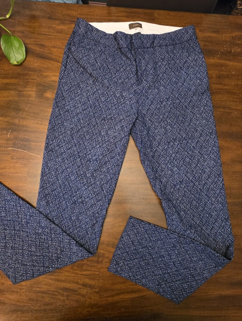 Crosby by Mollie Burch Geometric Diamond Pattern Straight Leg Pants - Size 8